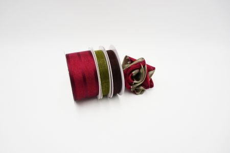 BurgundyOlive Green Sheer Ribbon Set